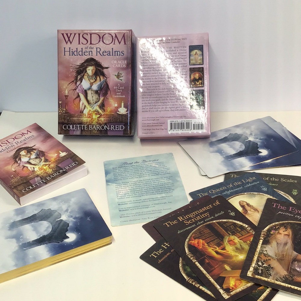 Wisdom of the Hidden Realms Oracle Cards 44 card deck, book, box, complete 2009